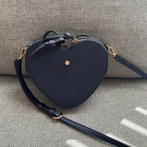 LC Lauren Conrad Navy Blue Heart Shape Crossbody Bag